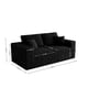 thumbnail image 3 of 70.87*35.43"Modular sectional sofa seat,Upholstered compressed couch for living room,Bedroom,Apartment,No assembly required,2 PC free combination,Plush corduroy fabric,BLACK, 3 of 3