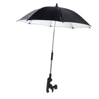 Magideal - Sombrilla Para Silla De Playa, Cochecito, Sombrilla Contra El Sol, Ajustable 360 Degree, Flexible Y Resistente Al Agua. Negro