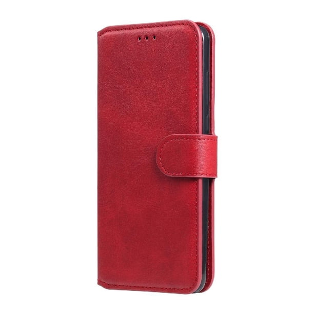 Funda Billetera para Samsung Galaxy S22 Ultra con Porta Tarjetas y Soporte Ajustable Rojo