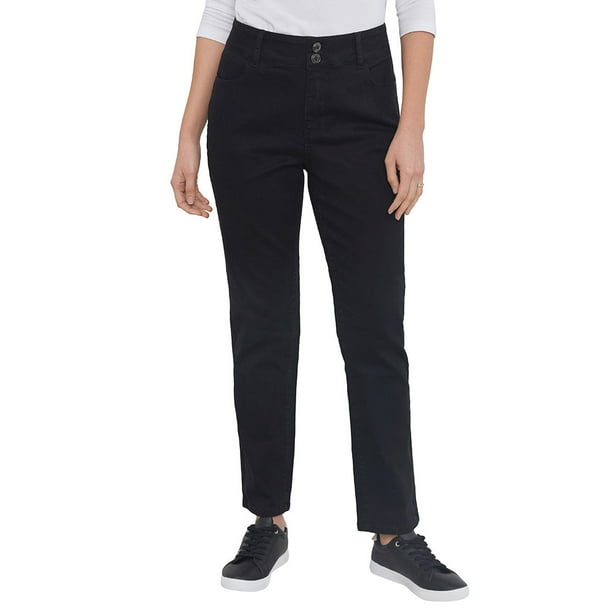 Jeans Mujer Color 2 Botones Push Up Negro Corona