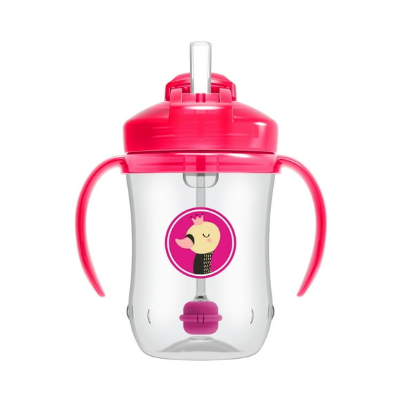 1er Vaso con asas y pajita 270ml 6M+ Rosado