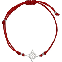 Genérico - Pulsera Nudo Brujas Hilo Rojo Plata Fina