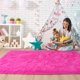 thumbnail image 2 of Alfombra de Área Noahas Esponjosa Rosa Intenso para Dormitorio Infantil 120x180 cm, 2 of 7
