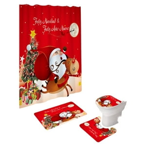 Genérico - Set Navidad 4 Piezas Decoración Baño Festiva 29O1