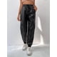 thumbnail image 3 of Pantalón Buzo Joggers De Mujer PU Con Puño Negro, 3 of 4