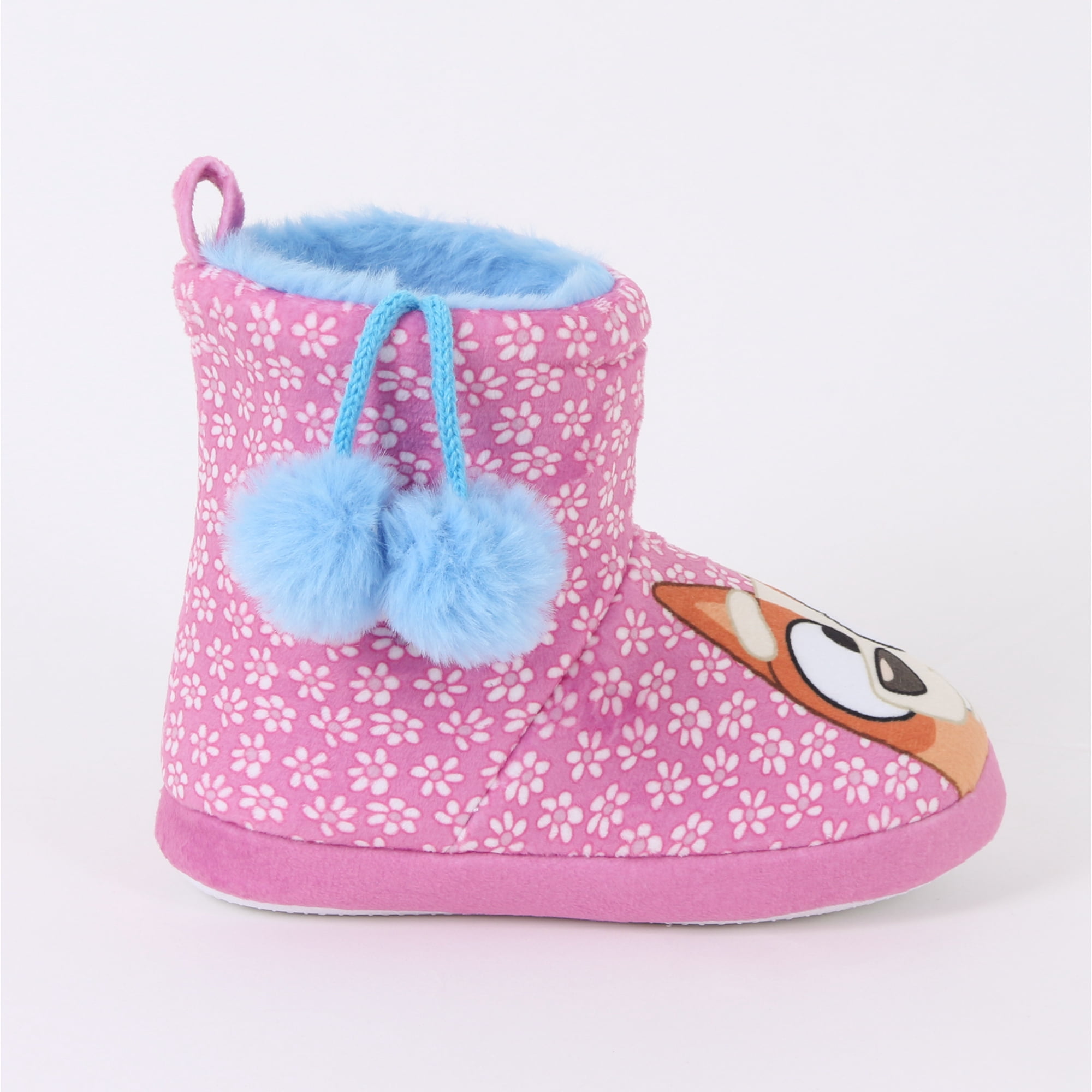 Pantufla Bota Niña Invernal Flores Rosado Bingo & Bluey