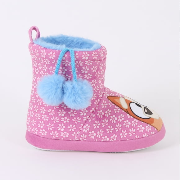 Pantufla Bota Niña Invernal Flores Rosado Bingo & Bluey