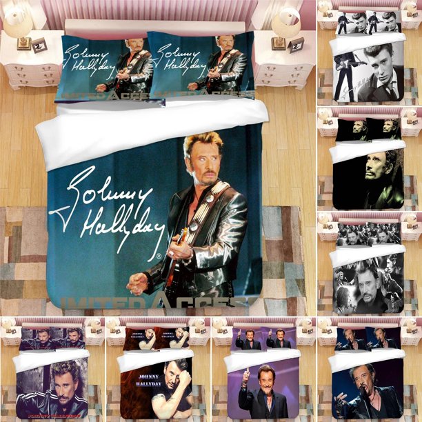 Johnny Hallyday Bedding Set Boys Girls Duvet Cover Pillowcase Bed Kids Adult Fashion Bed Linen Set