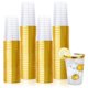 thumbnail image 1 of Vasos de plástico Vplus, 350 ml, con borde dorado, 150 unidades, reutilizables y transparentes, 1 of 6