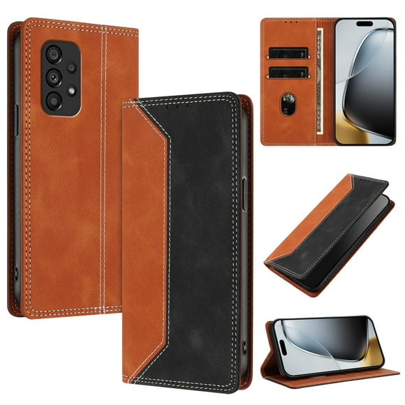 Funda FOXDOCK para Samsung Galaxy A53 5G de Cuero Premium Bicolor con Ranuras RFID, Carcasa Tipo Billetera Antigolpes y Soporte Plegable