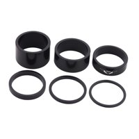 Magideal - 6 Piezas De Espaciador De Dirección De Bicicleta De Carretera, Espaciador De Vástago De Dirección De Bicicleta, Piezas De Reparación De Aleación De Al Negro