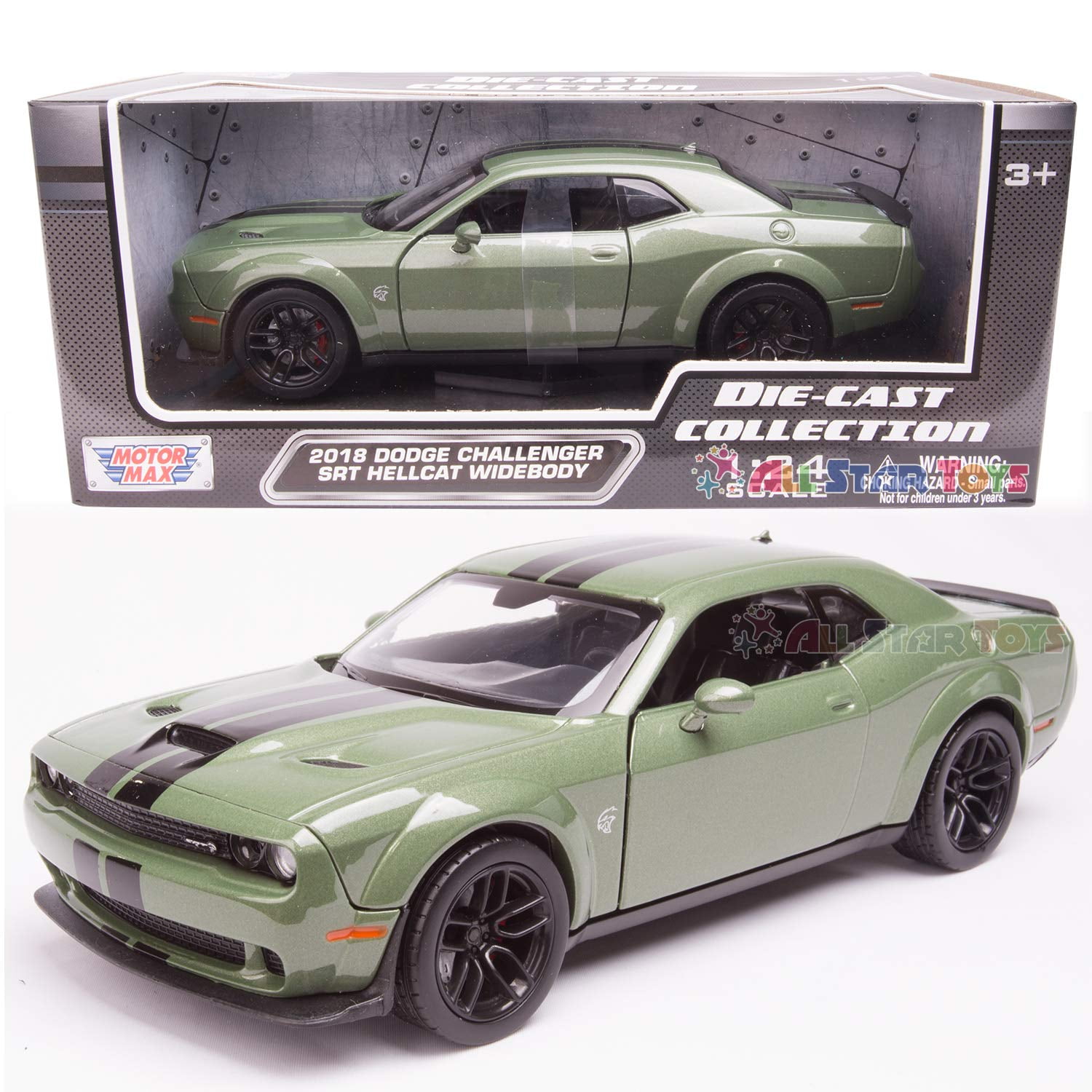 Motormax - Modelo De Coche Fundido A Presión Motor Max 2018 Dodge Challenger Srt Hellcat