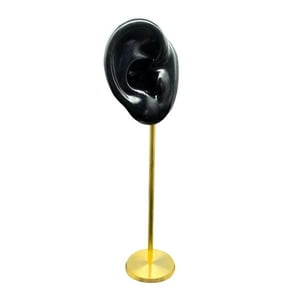 Genérico - Soporte De Exhibición De Arete Duradero Modelo De Oído Humano Soporte De Perno Silicona Suave Negro Y Derecho