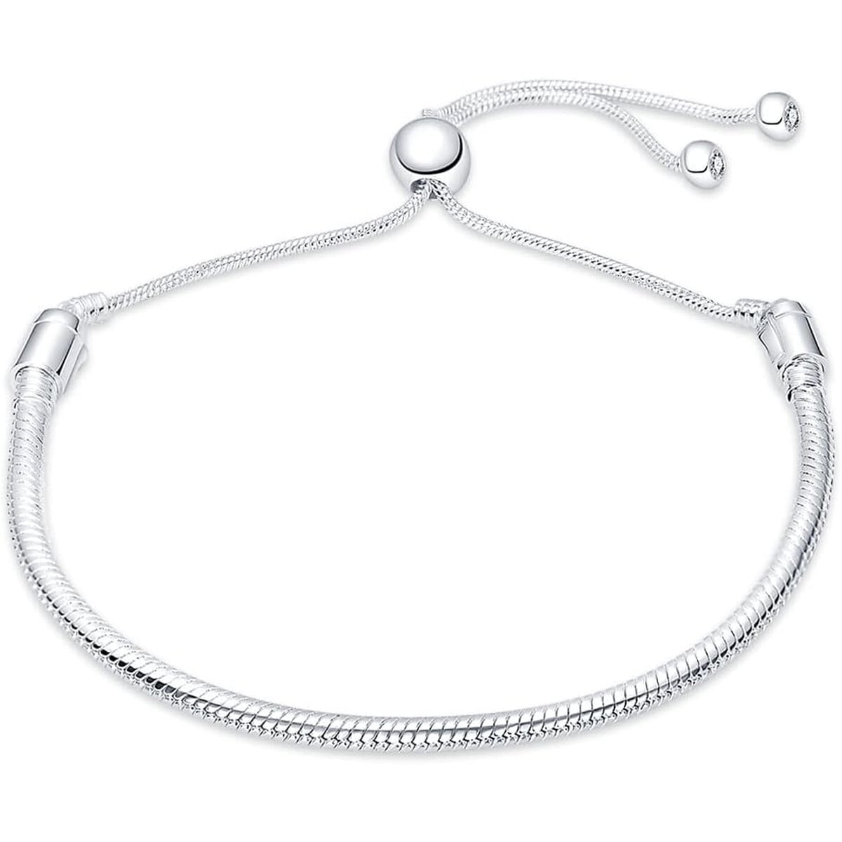 Pulsera Kunsir Plata 925 Charm Ajustable Circonia Cabica