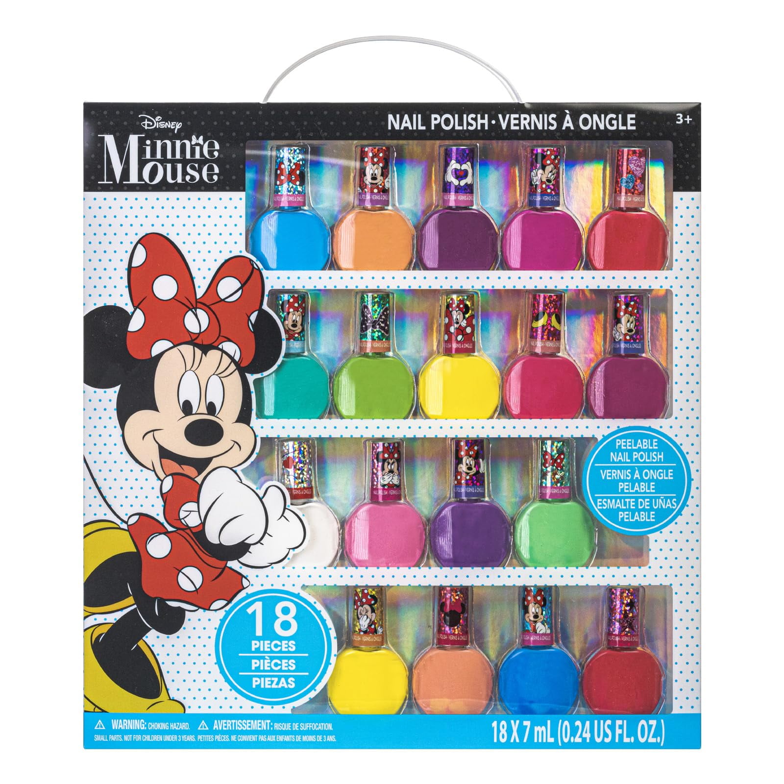 Set De Esmaltes De Uñas Townley Girl Disney Minnie Mouse, 18 Piezas