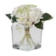 thumbnail image 2 of Rosa y Hortensia Blanco en Florero Cuadrado de Vidrio 16 cm, 2 of 2