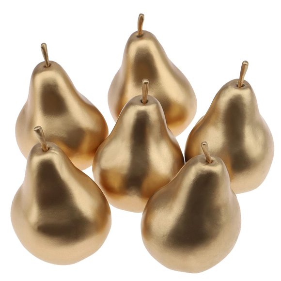Peras artificiales doradas Meiwlong 6 piezas 11 cm