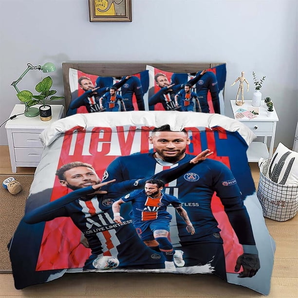 Football Star Quilt Duvet Cover Set Queen Size Bedding Set3-Piece Bedding Set (1 Duvet Cover + 2 Pillow Shams)