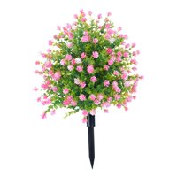 Magideal - Topiario Artificial Con Estaca Para Interior Y Exterior, Arbustos De Vegetación Artificial Con Flores Para Césped, , Jardín, Porche Y Patio. Rosa