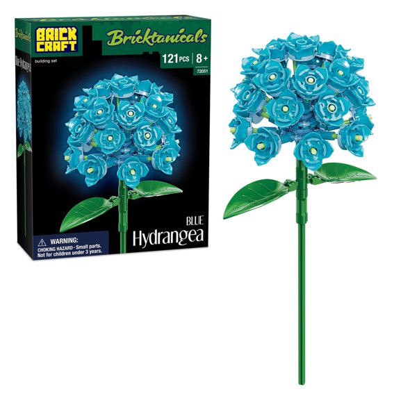 Set Construcción Brickcraft Bricktanicals Hortensia Azul 121 Piezas