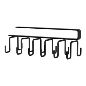 Bothyi - Tazas Ganchos Debajo Del Gabinete Estante De Tazas De Café Colgante Para Corbatas De Bufanda Negros