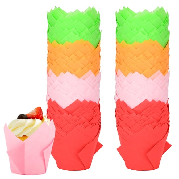 Cápsulas para cupcakes Neyimqr 120 unidades Tulip de colores