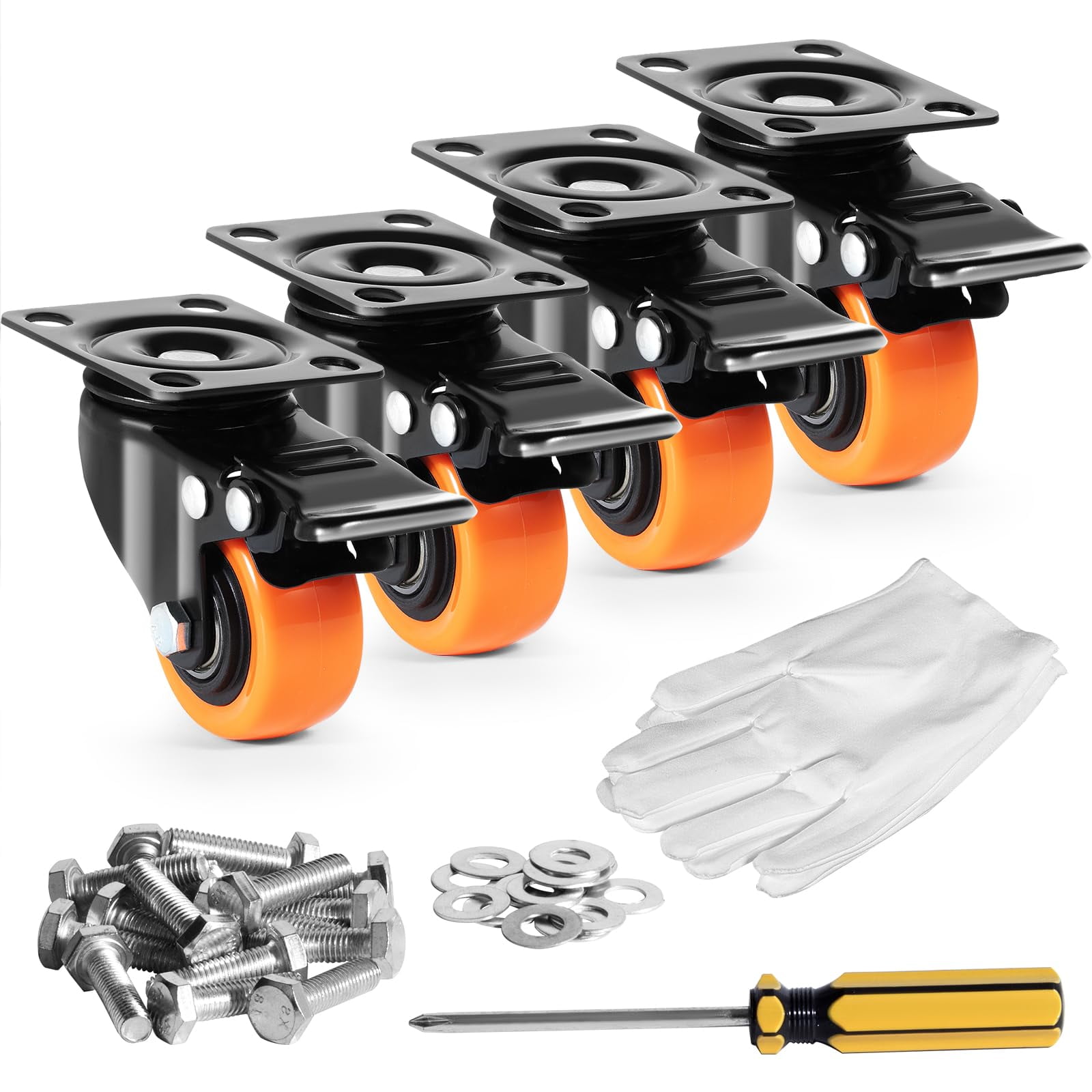 Placa Giratoria Caster Wheels Vevor De 5 Cm Con Doble Cierre, Capacidad De 68 Kg