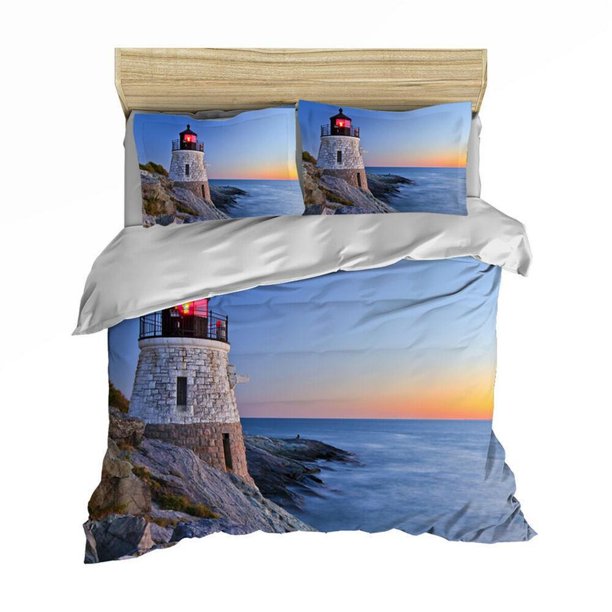 Sea Sand Beach Blue Sky Quilt Duvet Cover Set Kids Doona Cover Soft3-Piece Bedding Set