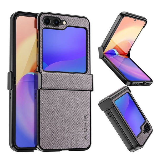 Classic Solid Color Textile Leather Phone Case For Samsung Galaxy Z Flip5