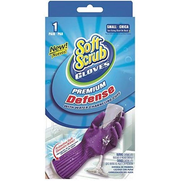 Guantes para el hogar Soft Scrub, pequeños, morados, 20 mm de grosor