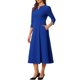 thumbnail image 4 of INSPIRE CHIC Vestido de Trabajo para Mujer Línea A 3/4 Mangas Elegante Vestido Midi Azul Real L, 4 of 6