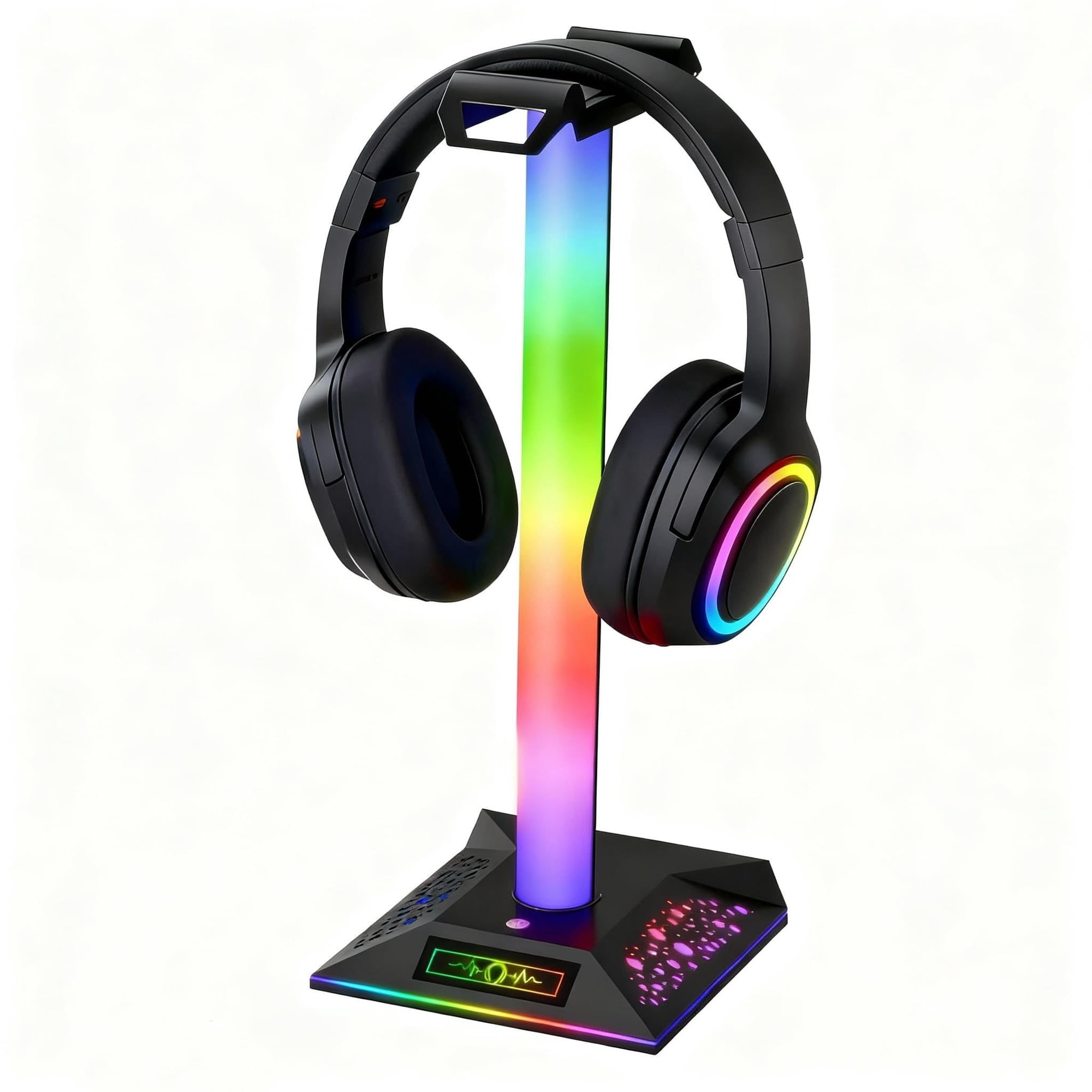 Soporte Para Audífonos Gamer Rgb Lanvia Con 10 Modos De Iluminación