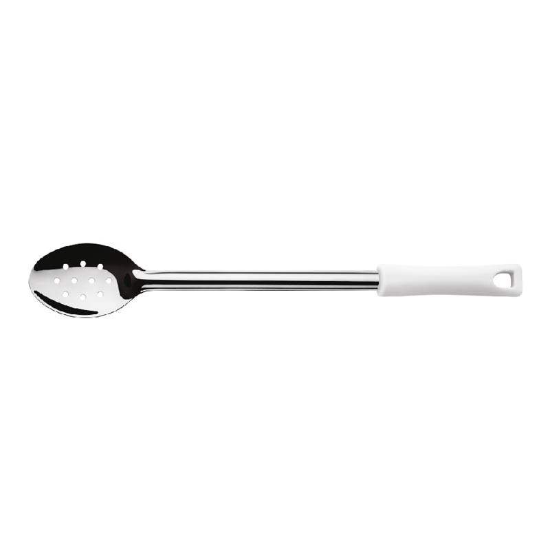 Di Solle - Cuchara Perforada Acero Inox 23 Cm Mango Blanco Durafio