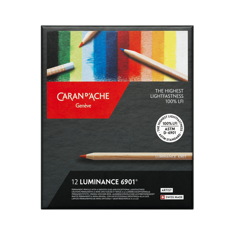Caran D'Ache - Lápices Luminance 6901 Caran D Ache Set 12 Colores