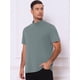 thumbnail image 4 of INSPIRE CHIC Camiseta de Hombre Cuello Mock Manga Corta Sólida Ligera Algodón Casual Top L Gris, 4 of 5