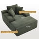 thumbnail image 3 of 67" Chaise Lounge Chair 9.9'' Wide Armrest Indoor Corduroy Oversized Sleeper Sofa for Living Room Deep Seat Lounge and Three Soft Pillows Convertible Boneless Sofa Bed, Green, No Assembly Required, 3 of 3