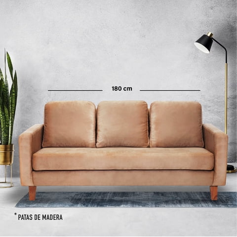 Latam Home - Sofa Venecia 3C Tela Velvet Beige