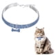 thumbnail image 1 of Collar de Gato con Diamantes de Imitación Uxcell, Collares Básicos para Perros Ajustables Brillantes con 3 Filas de Collares para Perros con Colgante de Hueso (8-10 Pulgadas, Azul), 1 of 7