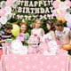 thumbnail image 5 of Set de artículos de fiesta con lazo rosa Pymurod para cumpleaños de 24 niñas, 5 of 6