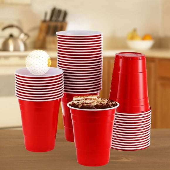 Vaso Plastico Rojo Desechable Fiesta 450 ml x 50 uds