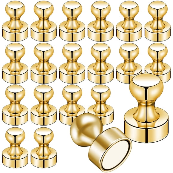 Imanes para nevera LOVIMAG Pack de 20 con acabado dorado