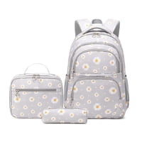 Set De Mochilas Ekuizai Daisy Prints Para Niños Con Lonchera Y Estuche Para Lápices