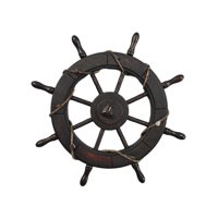 Magideal - Decoración De Volante De Barco De Madera, Adorno Colgante Para Puerta, Decoración , Decoración De Dirección De Barco, , 62Cm
