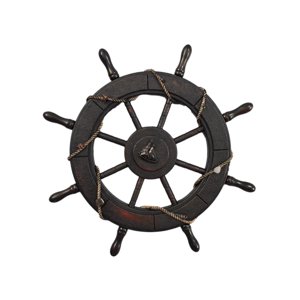 Magideal - Decoración De Volante De Barco De Madera, Adorno Colgante Para Puerta, Decoración , Decoración De Dirección De Barco, , 62Cm
