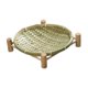 thumbnail image 4 of Bandeja De Cesta Tejida De Bambú, Bandeja De Almacenamiento Redonda Para Verduras, Mueble De Desayuno, 22 Cm, Verde, 4 of 5