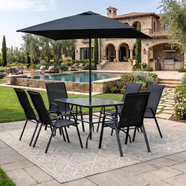 Juego de Terraza Comedor 6 Personas 140x90x70.5cm