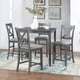 thumbnail image 1 of 5 Piece Dining Table Set, Wooden Dining Square Table Set for 4, Counter Height Kitchen Table Set with Square Table and 4 Upholstered Chairs for Small Space, Gray, 1 of 3
