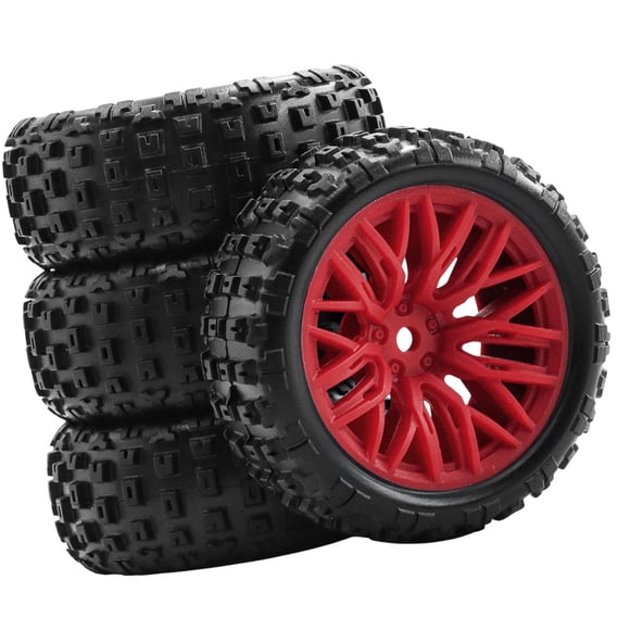 4 Neumáticos De Coche RC 1/18 Para Montar En Casa, De Repuesto Para Camión Typhon Grom Short Course, Color Rojo