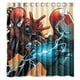 thumbnail image 1 of Cortina de ducha con diseño de Capitán América y Spiderman, juego de cortinas de baño con ganchos, tamaño 66 x 72 pulgadas, 1 of 3