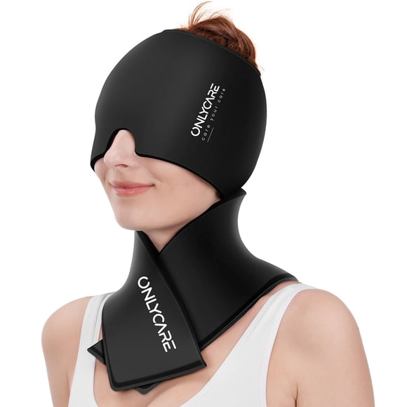Juego de bolsas de hielo para cuello y gorro para aliviar la migraña ONLYCARE